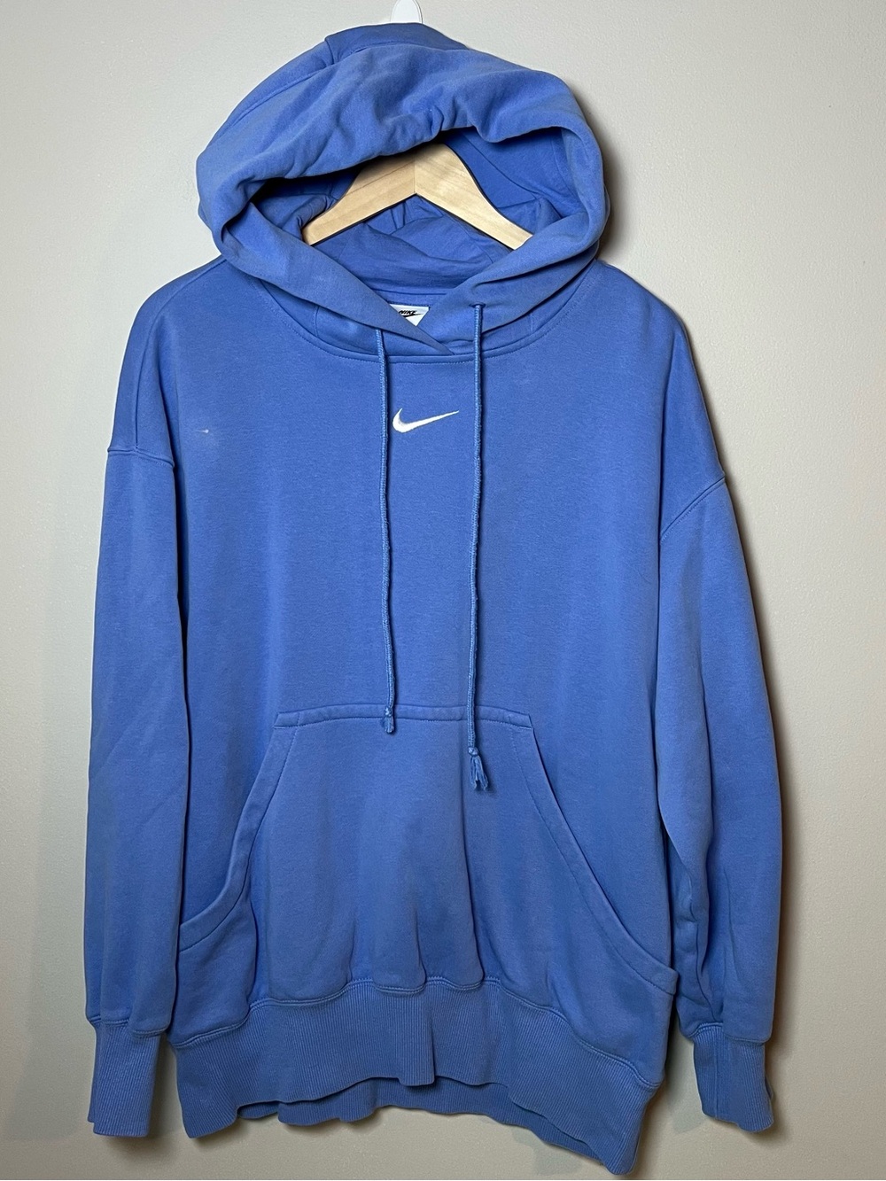 Nike Sportswear Phoenix Oversized Hoodie Women's M Blue Center Swoosh Pullover